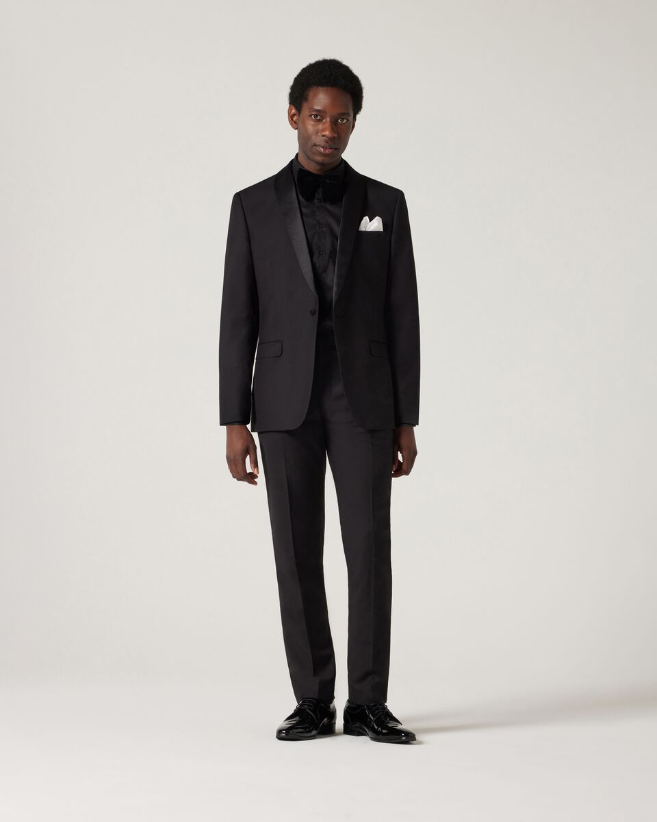 Regular Fit Detachable Shawl Collar Tuxedo, Black Chintz, hi-res